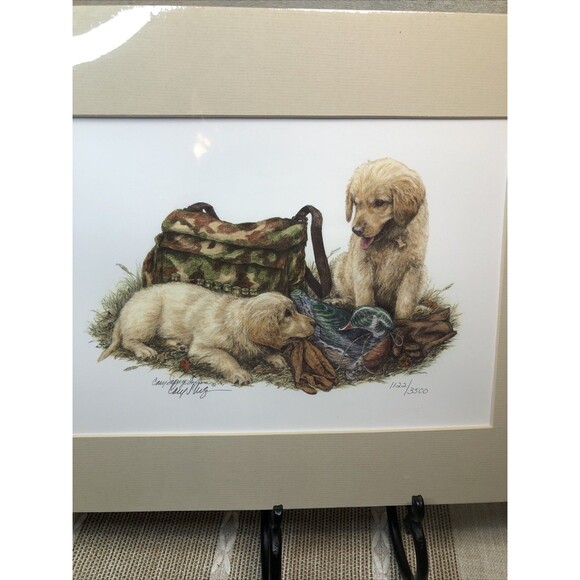 Cary Savage Ingram DOUBLE TROUBLE LE S&N Print Lab Pups Decoy 1122/3500 11x14 - Picture 9 of 9